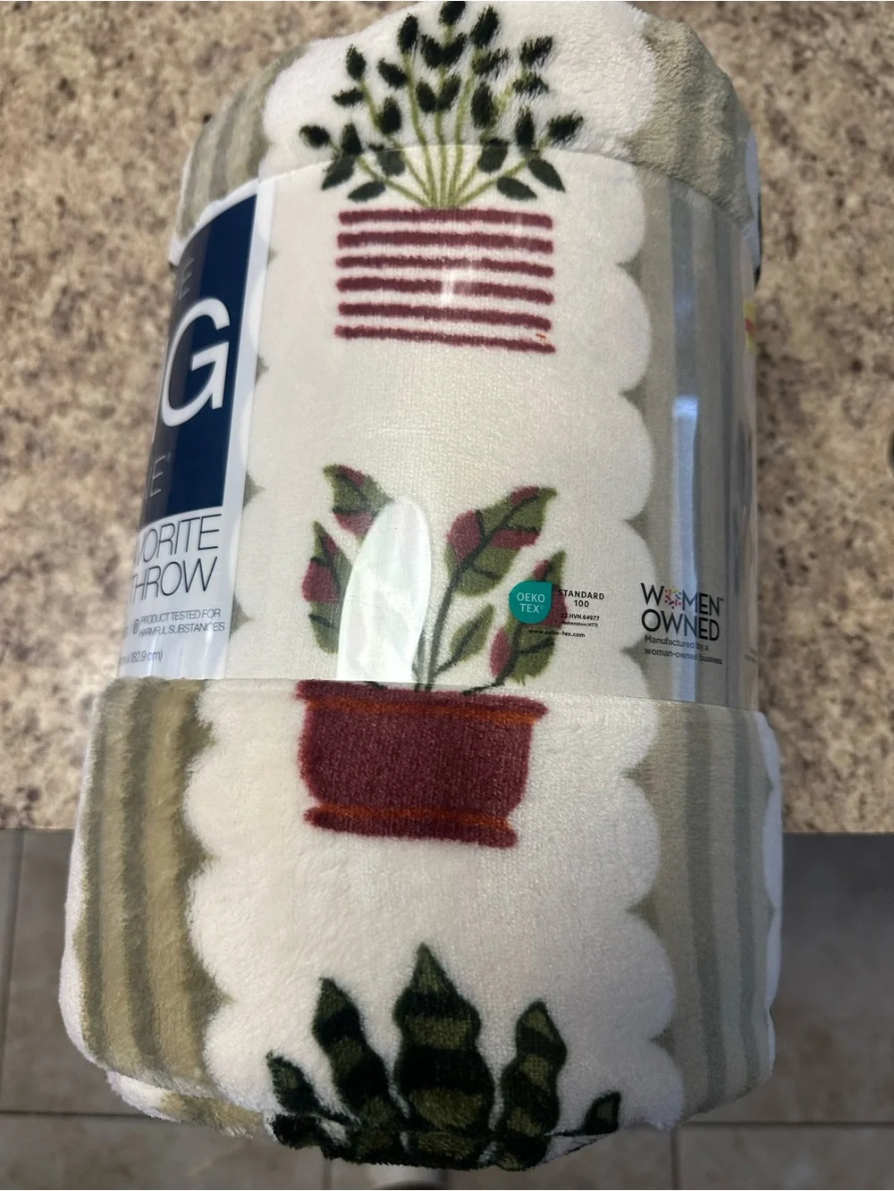 The Big One Plush Holiday Throw - Red, Green, Cream